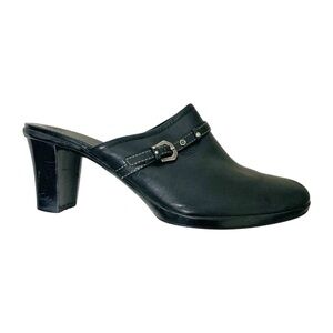 Etienne Aigner Black Leather Clogs Women’s Size 8 1/2 US